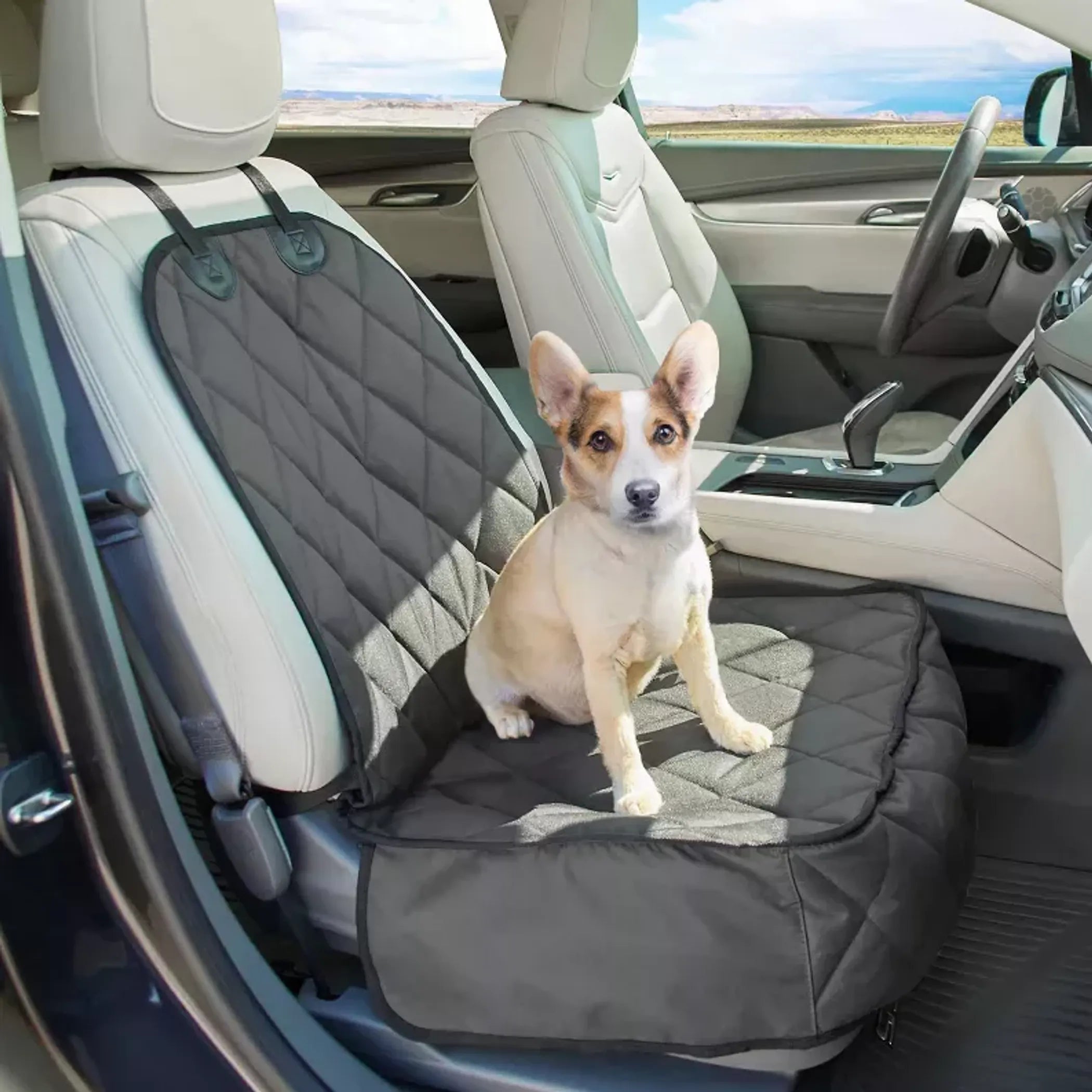 GOOPAWS Waterproof Dog Car Seat Cover – Front Seat Protector for Pets, Scratch-Resistant, Non-Slip & Machine Washable (40" x 20.5")
