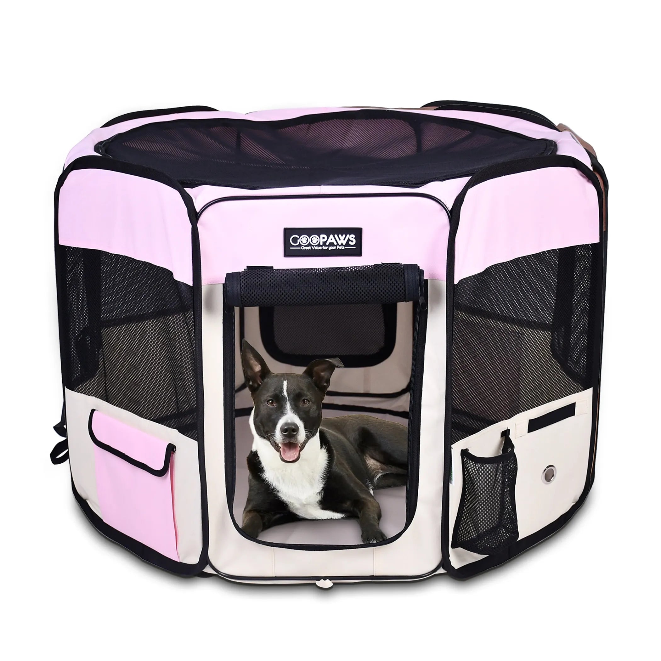 Portable Foldable Dog Playpen – JESPET Exercise Pen (36″, 45″ or 61)