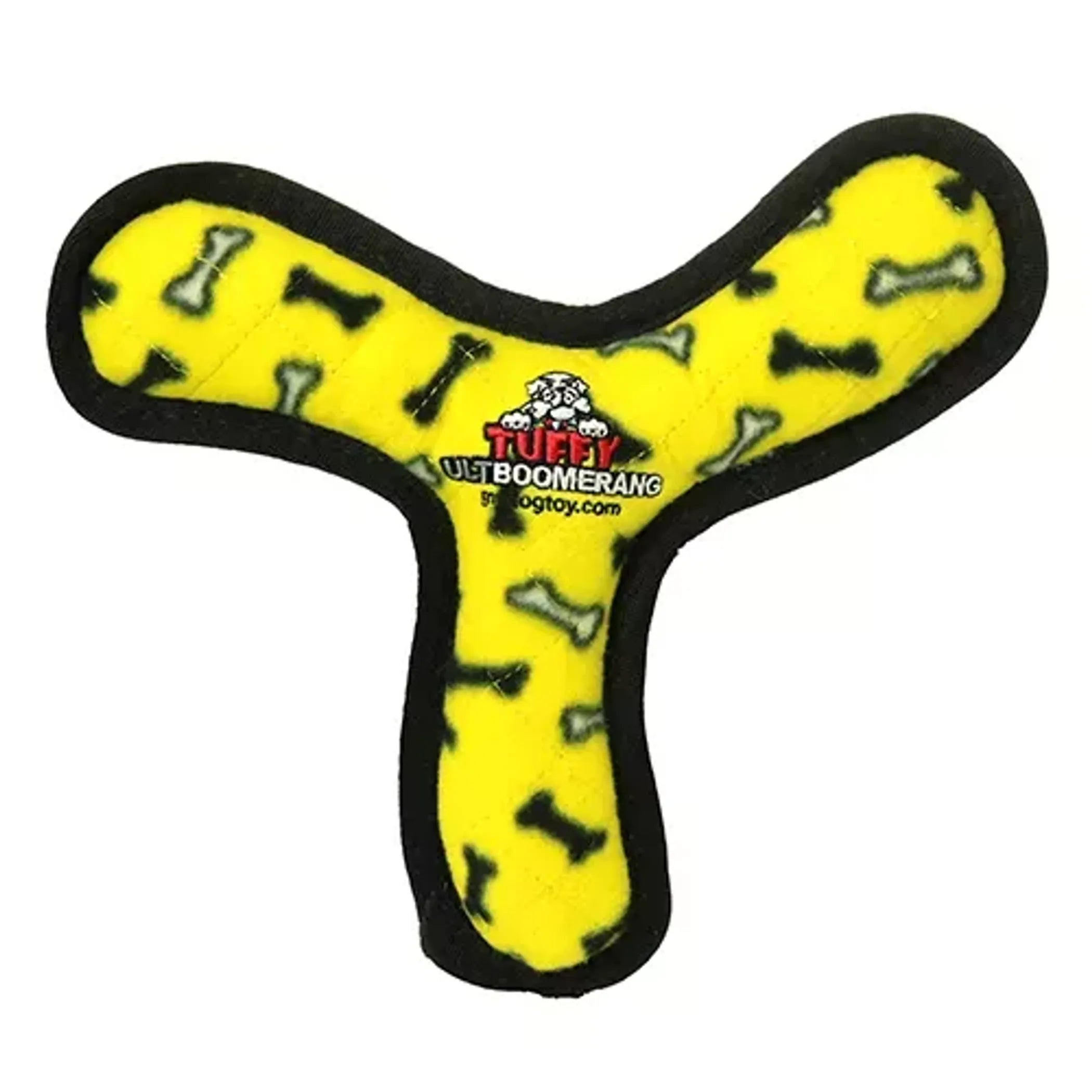 Tuffy Ultimate Boomerang Dog Toy – Red Paw Design, Durable Tug & Fetch Toy