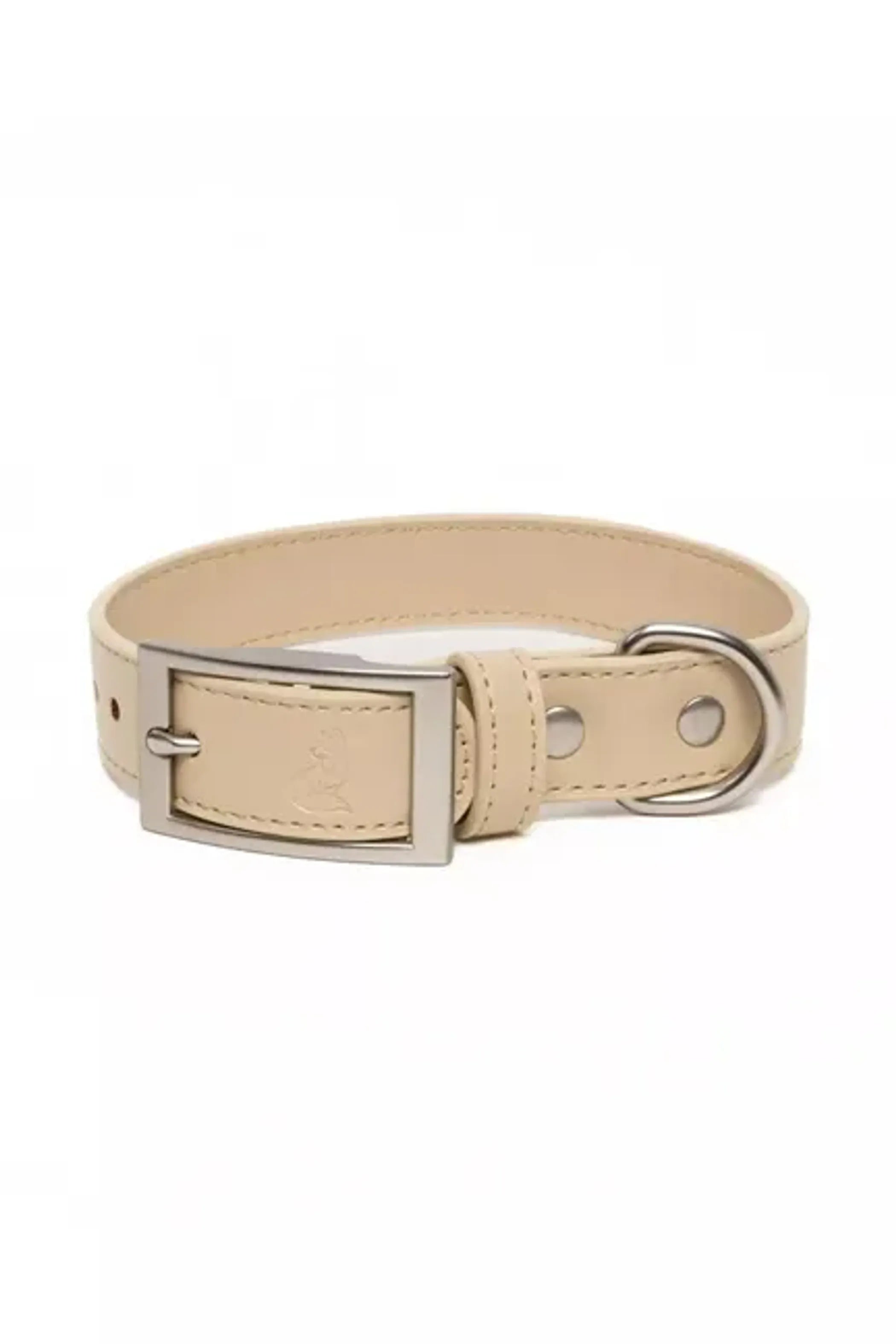 Champagne Vegan Leather Dog Collar – Durable, Stylish & Adjustable
