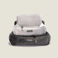 Load image into Gallery viewer, NANDOG Light Grey Dog Car Seat Bed – Large Size, Plush Travel Carrier with Safety Harness Hook & Seatbelt Straps