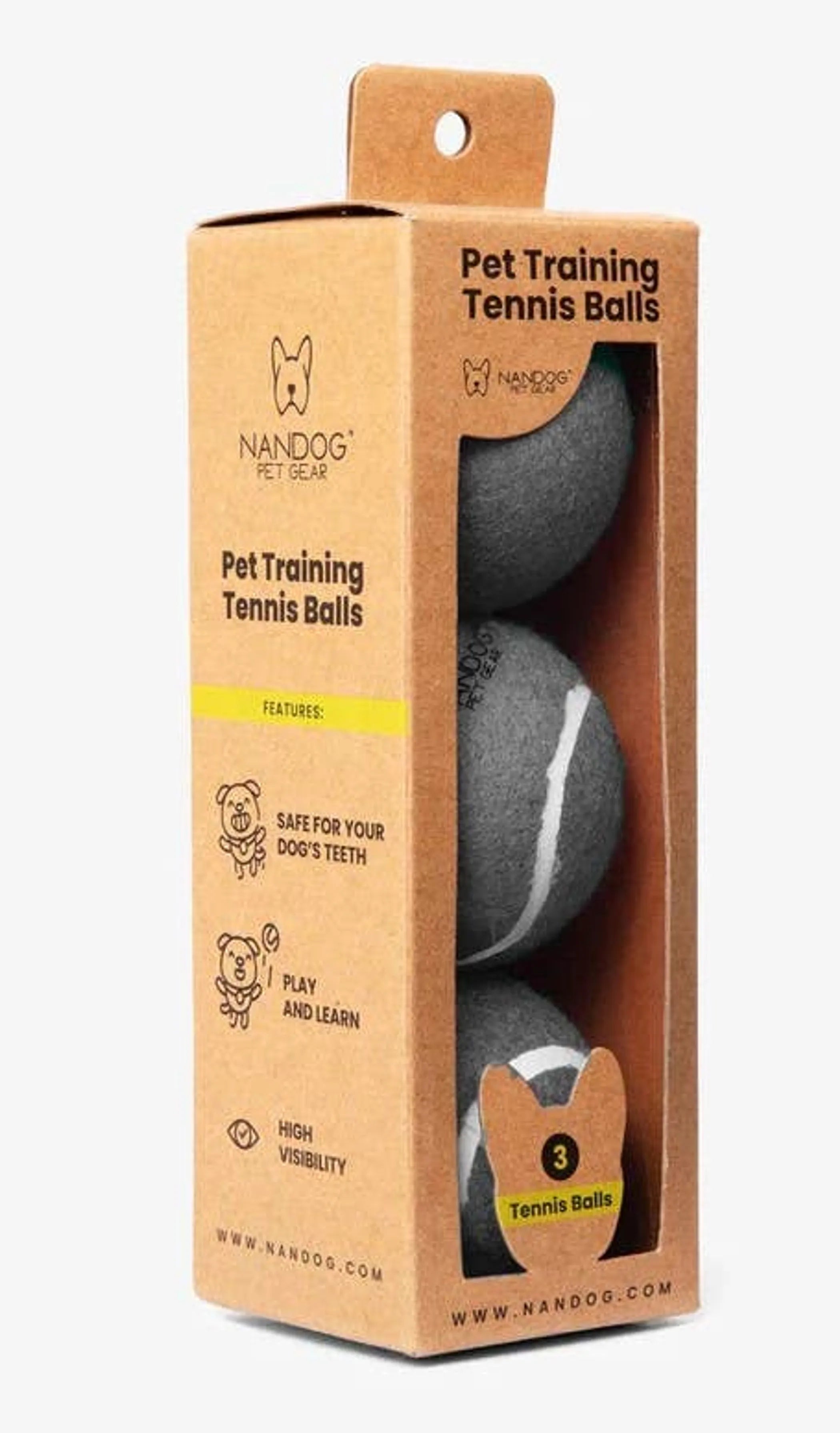 NANDOG Dog Tennis Training Balls – Durable, Lightweight Fetch Balls for Dogs (Set of 3)