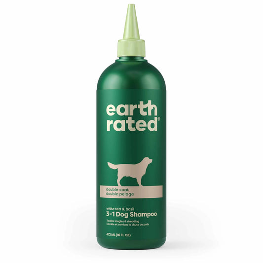 Earth Rated 3-in-1 Dog Shampoo for Double Coats – Cleanse, Moisturize & Deodorize (16oz)