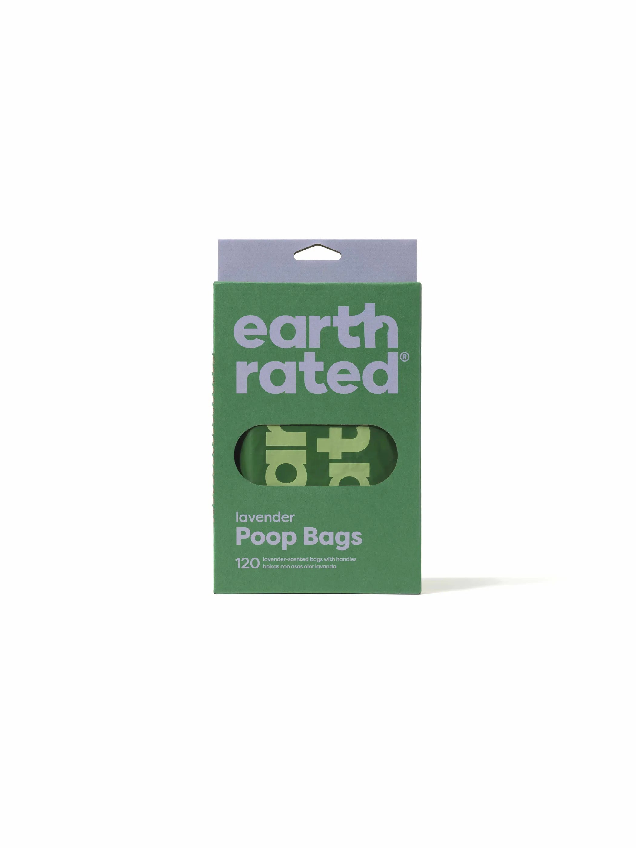 Earth Rated Dog Poop Bags – Lavender Scented, Easy-Tie Handles, 120 Count – Leak-Proof & Eco-Friendly