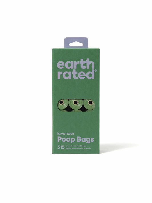 Earth Rated Lavender Dog Poop Bags – 315 Count, 21 Refill Rolls – Leak-Proof, Eco-Friendly Waste Bags