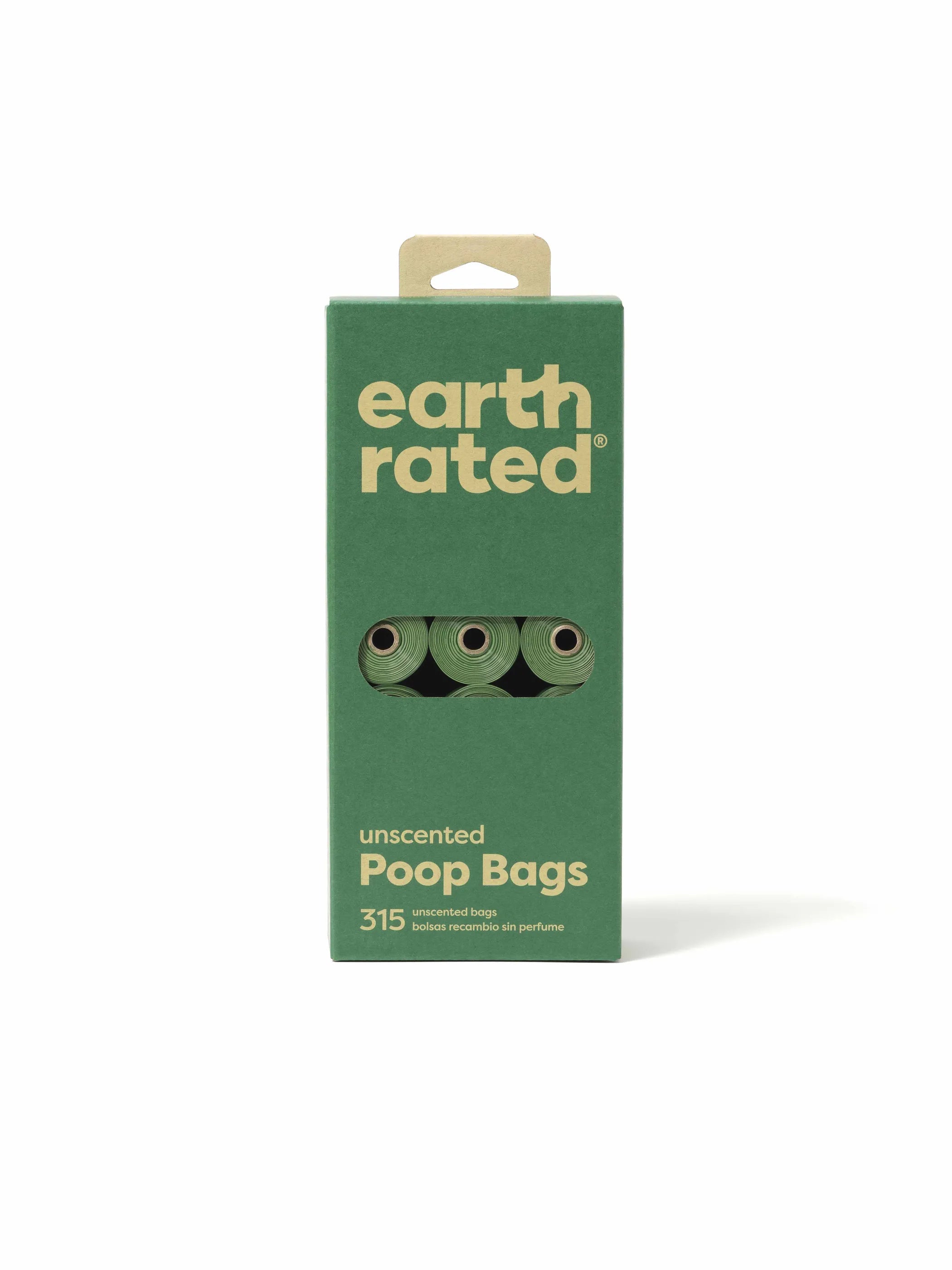 Earth Rated Dog Poop Bags – Unscented, 315 Count on 21 Refill Rolls – Eco-Friendly, Leak-Proof Waste Bags