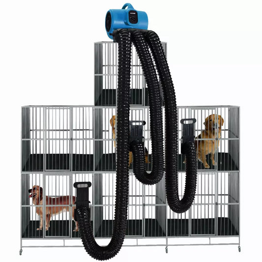 XPOWER 3-Speed Cage Dryer with Hose Kit – Professional Pet Grooming Dryer for Multiple Dogs