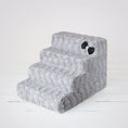 Load image into Gallery viewer, Doggy Dooties® LuxeStep™ Velvet Pet Stairs – High-Density Foam with Crystal Bow Accent