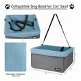 Load image into Gallery viewer, JESPET & GOOPAWS Dog Booster Seat for Cars – Portable Dog Car Seat Carrier with Safety Belt, Zipper Pocket & Adjustable Straps
