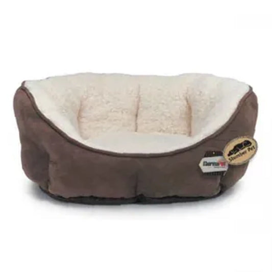 SP ThermaPet Bolster Dog Bed – 34" Self-Warming Orthopedic Comfort in Brown