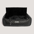Load image into Gallery viewer, NANDOG Large Black Vegan Leather Dog Car Seat – Luxury Travel Bed with Safety Hook & Plush Comfort
