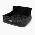 Load image into Gallery viewer, NANDOG Large Black Vegan Leather Dog Car Seat – Luxury Travel Bed with Safety Hook & Plush Comfort
