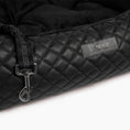 Load image into Gallery viewer, NANDOG Large Black Vegan Leather Dog Car Seat – Luxury Travel Bed with Safety Hook & Plush Comfort
