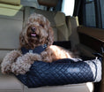 Load image into Gallery viewer, NANDOG Large Black Vegan Leather Dog Car Seat – Luxury Travel Bed with Safety Hook & Plush Comfort
