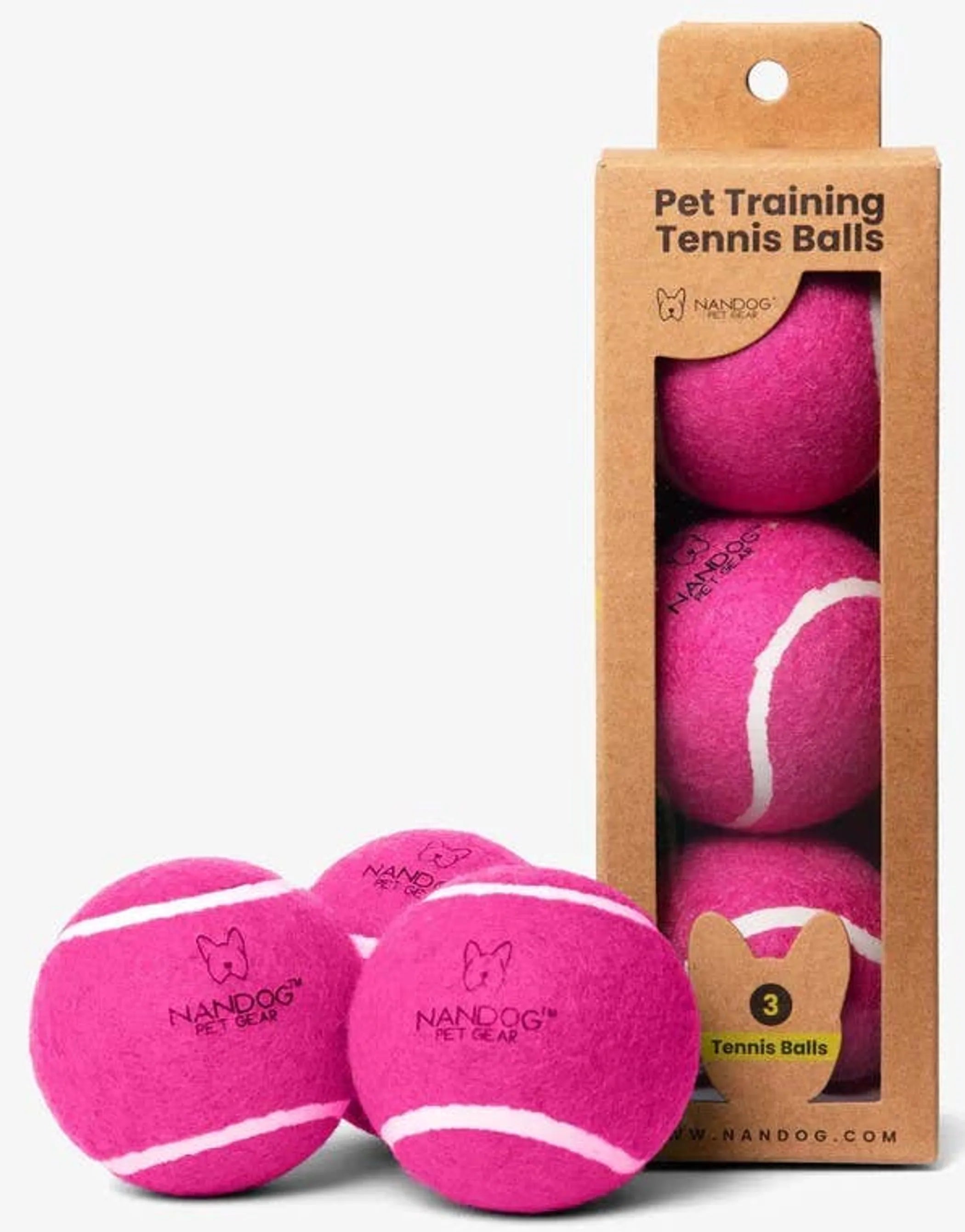 NANDOG Dog Tennis Training Balls – Durable, Lightweight Fetch Balls for Dogs (Set of 3)