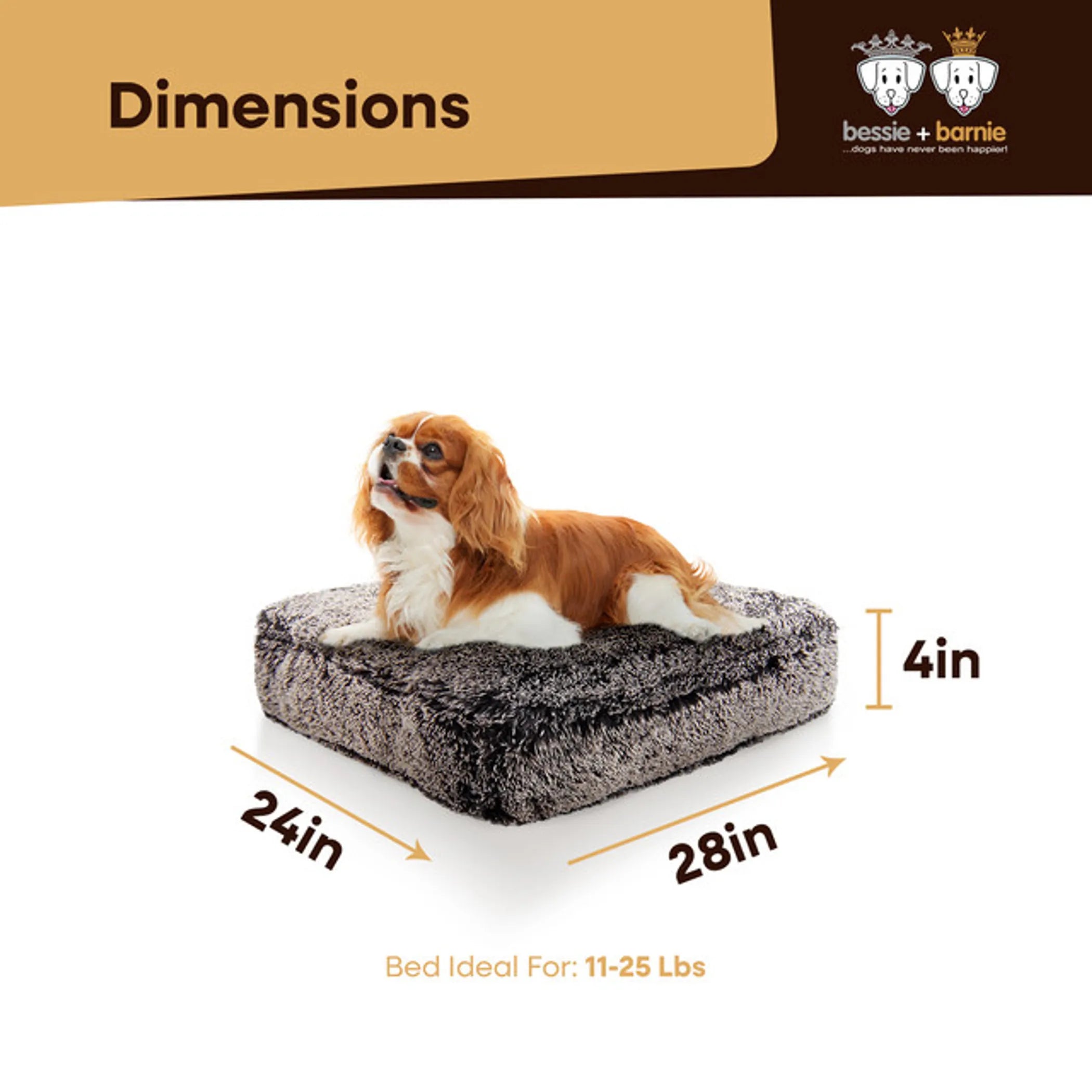 Doggy Dooties® Frosted Willow™ Rectangle Bed – Ultra-Soft, Washable Dog Bed