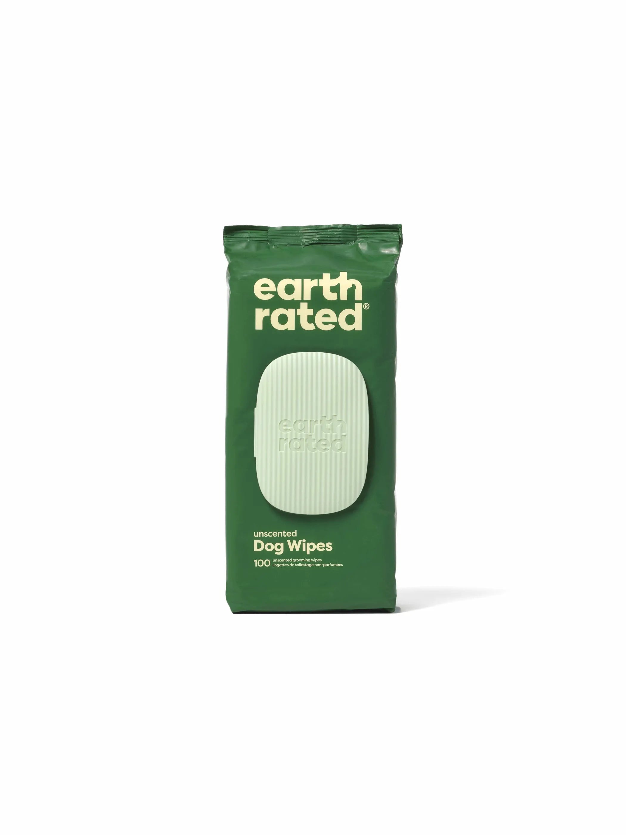 Earth Rated Unscented Dog Grooming Wipes – 100 Count, Plant-Based & Hypoallergenic for Sensitive Skin