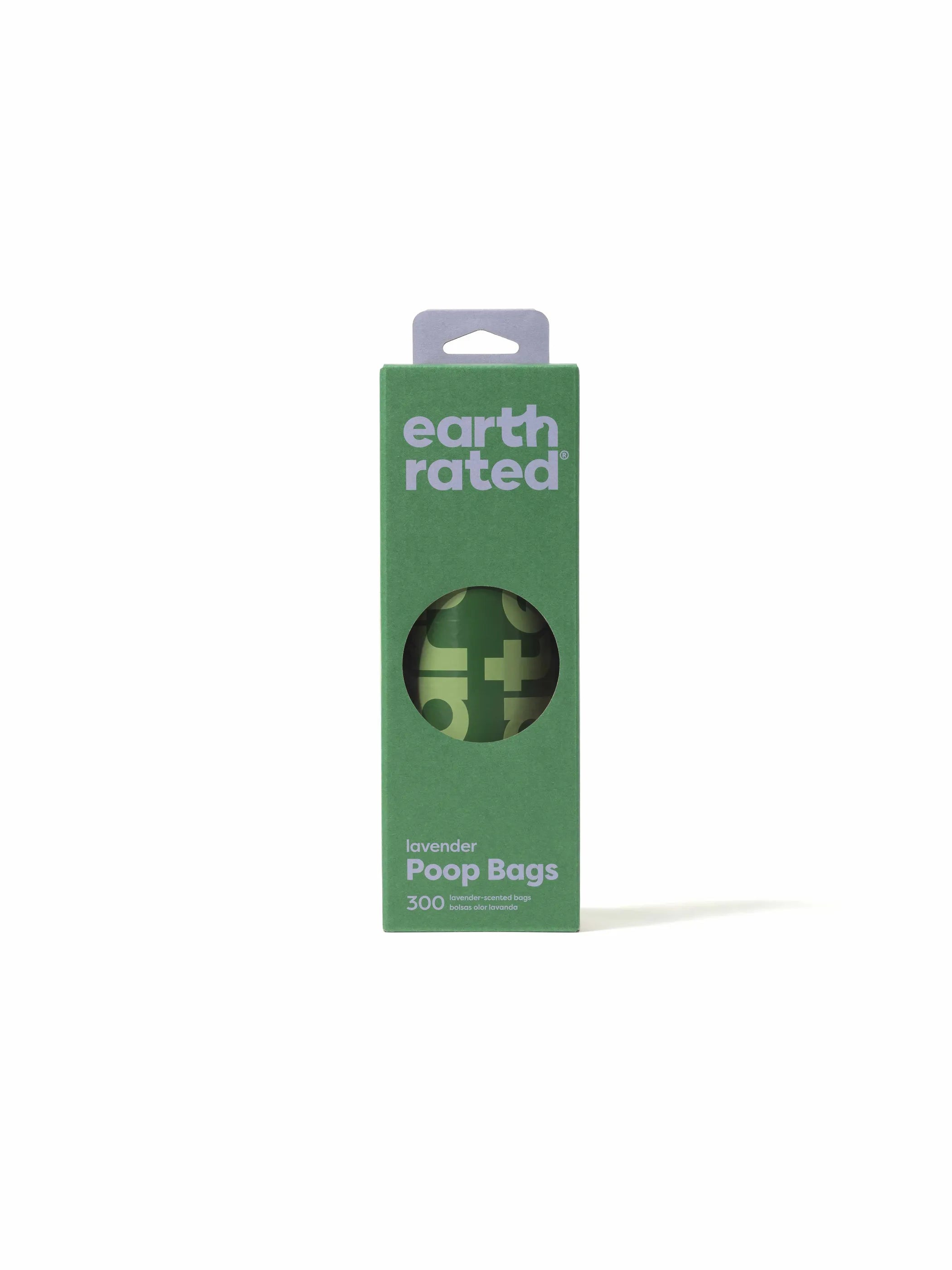 Earth Rated Lavender Dog Poop Bags – 300 Count Single Roll, Extra Strong & Leak-Proof Bulk Pack