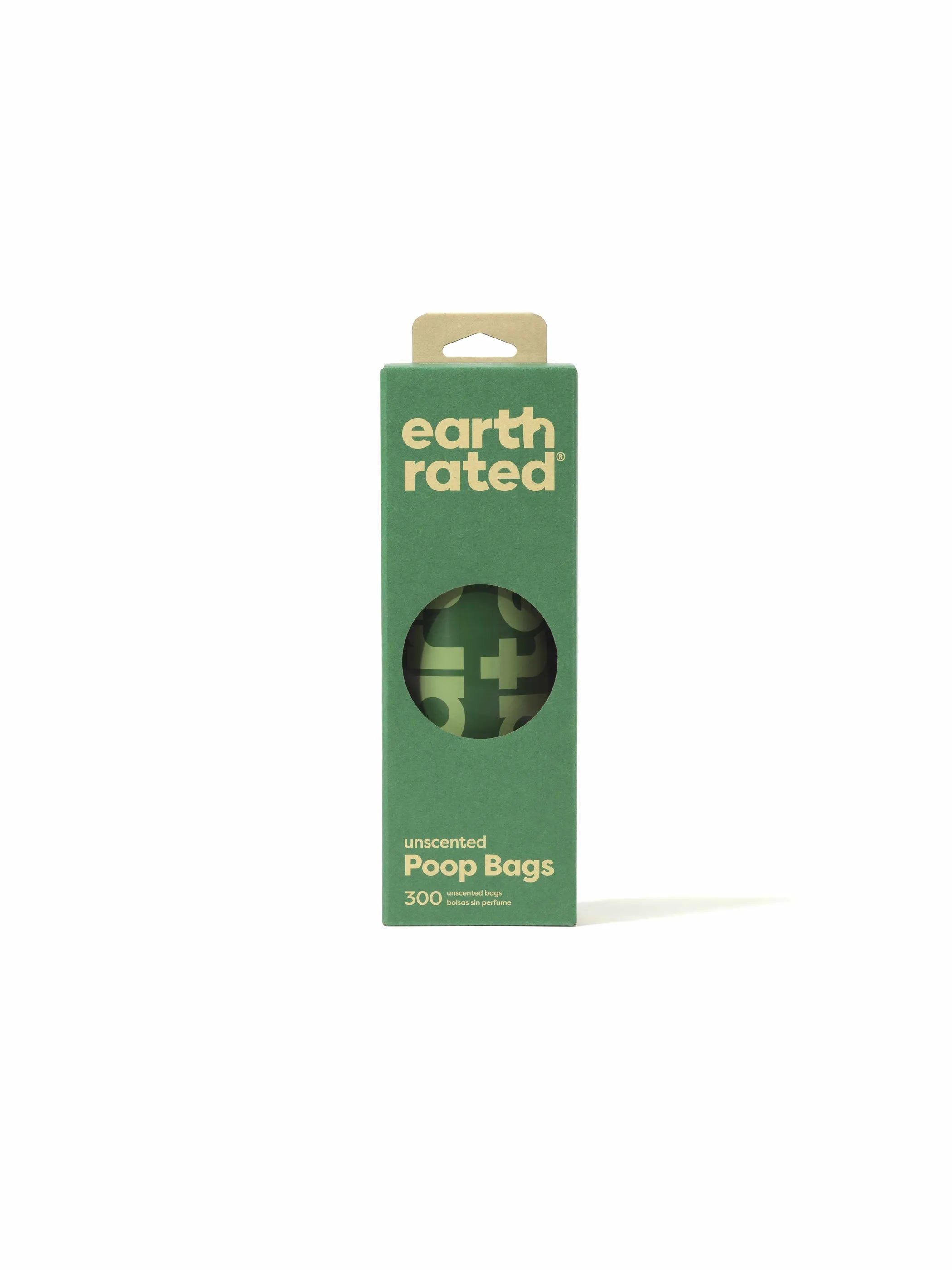 Earth Rated Dog Poop Bags – Unscented, 300 Count Single Roll – Bulk Leak-Proof Waste Bags for Multi-Dog Households