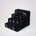 Load image into Gallery viewer, Doggy Dooties® LuxeStep™ Velvet Pet Stairs – High-Density Foam with Crystal Bow Accent
