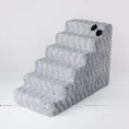 Load image into Gallery viewer, Doggy Dooties® LuxeStep™ Velvet Pet Stairs – High-Density Foam with Crystal Bow Accent
